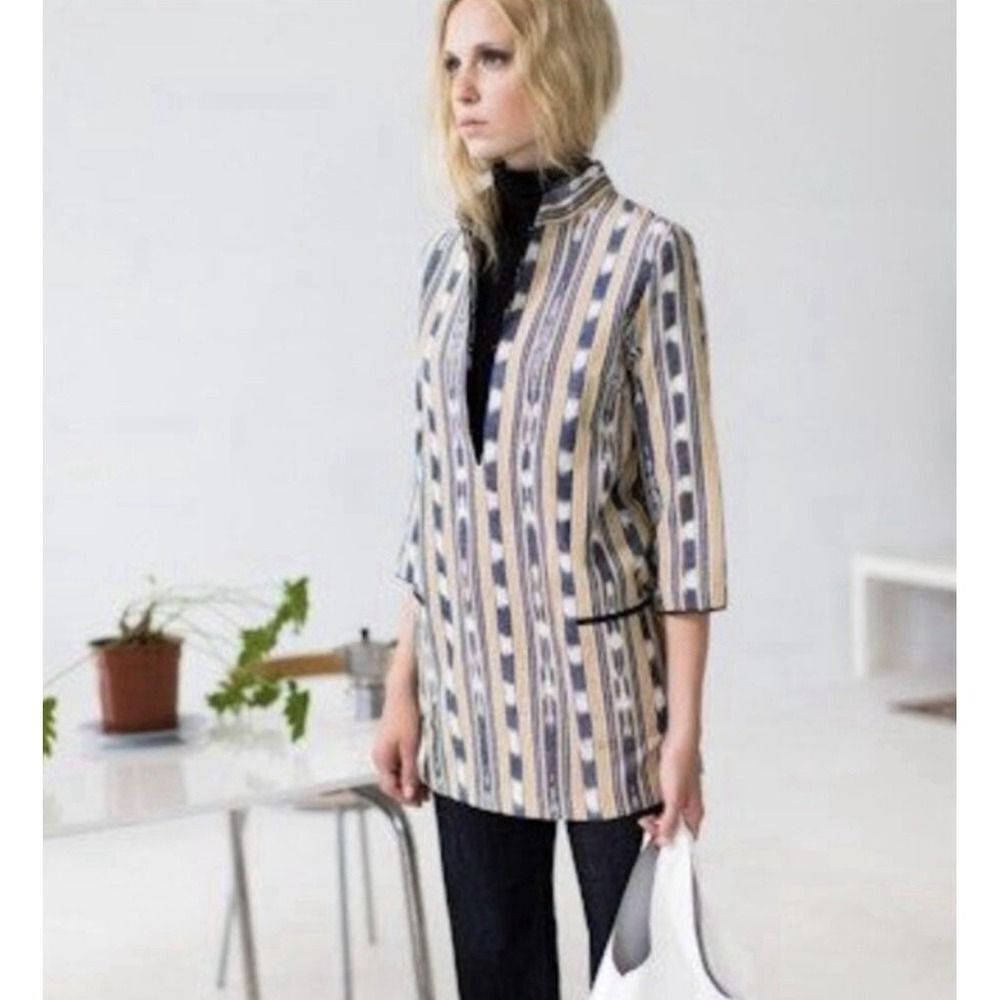 Emerson Fry Ikat Tunic Dress.Front Pockets.Hook & Eye Closure.Multicolored.Sz S